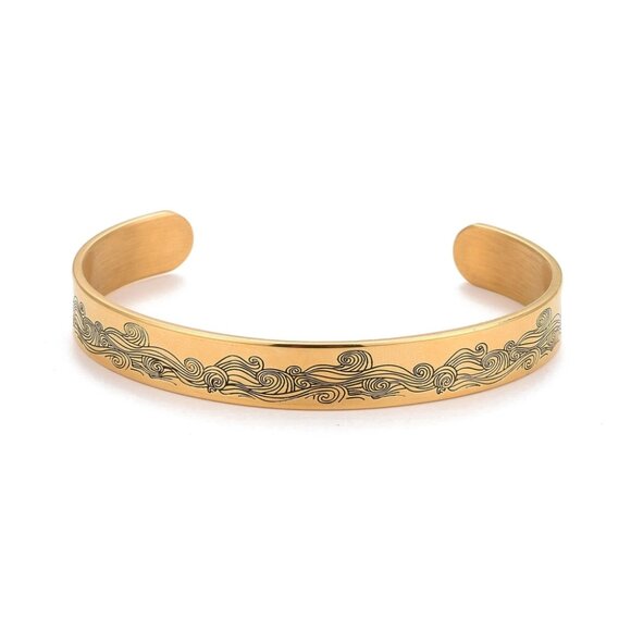 Etched stainless steel open cuff Bracelet - words - loss Love Widow NWOT  2/$10 - Picture 3 of 3